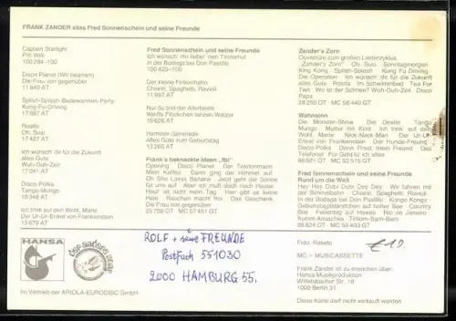 AK Musiker Fran Zander mit seinen Freunden, Autograph