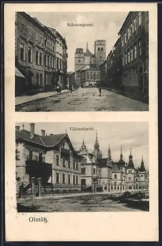 AK Olmütz, Böhmengasse, Villenviertel