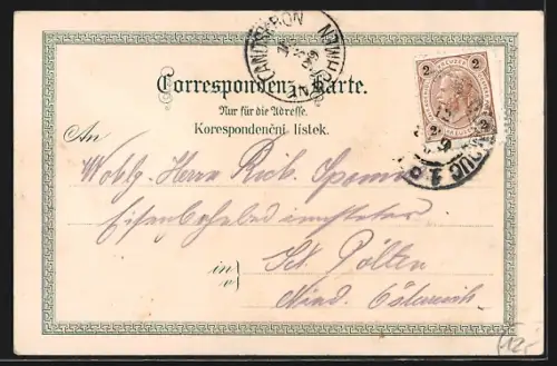 Lithographie Olmütz, Ansicht vom Dom