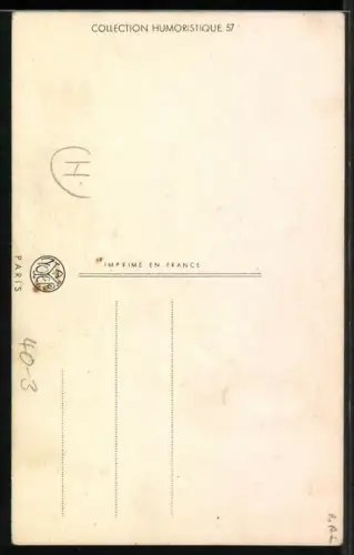 AK Mann bei Frau auf der Toilette in der Tür, Toilettenhumor