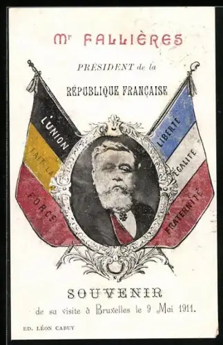 AK Bruxelles, Mr. Fallières, Président de la Républlique Francaise, de sa visite 1911, Passepartout