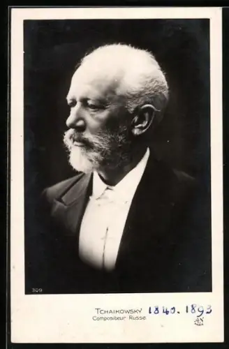 AK Portrait Tchaikowsky, Compositeur Russe