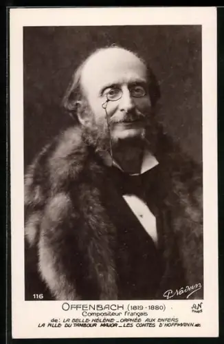 AK Offenbach, Compositeur francais, 1819-1880