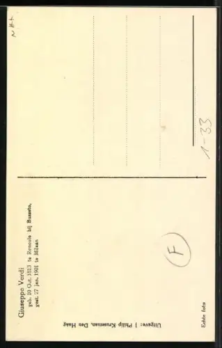 AK Portrait von Giuseppe Verdi, 1813-1901