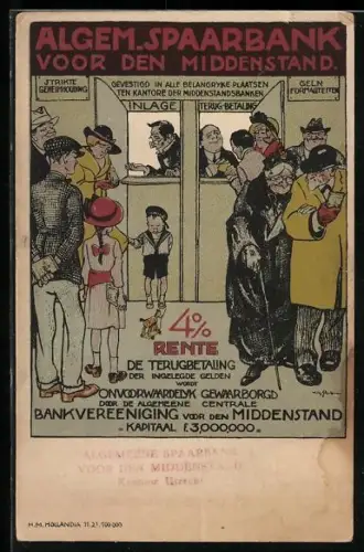 Künstler-AK Algem. Spaarbank voor den Middenstand