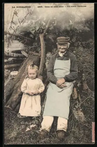 AK La Normandie, Un vieux Jardinier