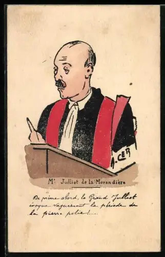 Künstler-AK Julliot de la Morandière am Rednerpult