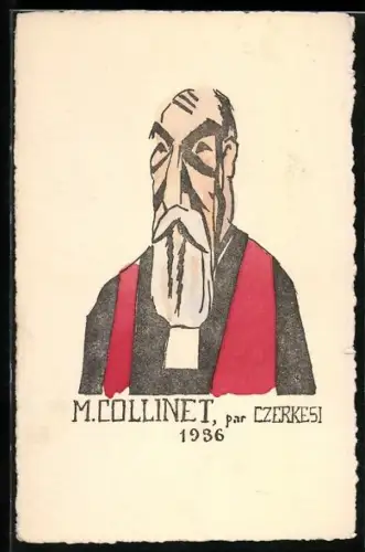 Künstler-AK M. Collinet im Porträt