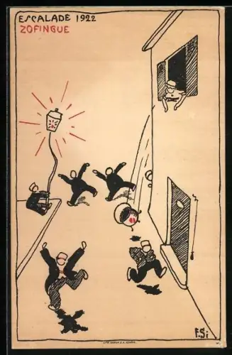 AK Zofingue, Escalade 1922, studentische Szene