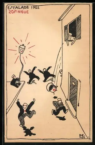 AK Zofingue, Escalade 1922, studentische Szene