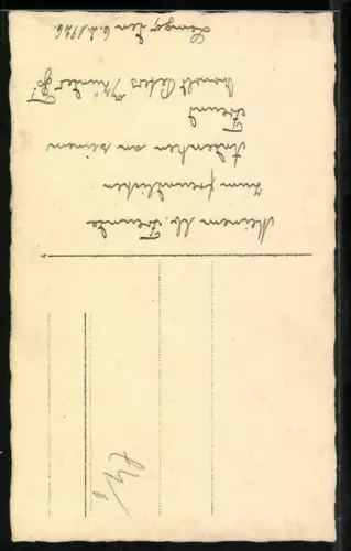 Foto-AK Portrait Student in Uniform mit Verbindungsband, studentische Szene