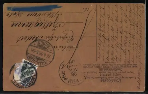 Foto-Collage-AK Drei Kinder in heller Kleidung in einem detaillierten Passepartout