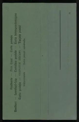 Foto-Collage-AK Zwei Kinder in holländischen Trachten, Malerpalletten-Passepartout