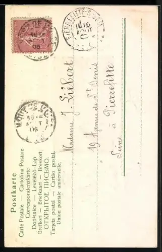 AK hübsches Mädchen im Rahmen, Blumen