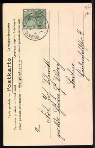 Foto-Collage-AK Porträt einer jungen Frau mit Schleife in den Haaren