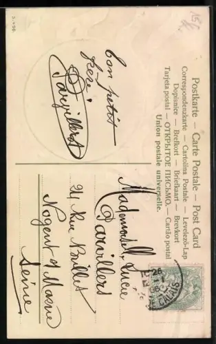 AK Jugendstil, Portrait eines niedlichen Mädchens mit welligem Haar