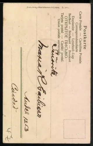 Foto-Collage-AK Porträt einer jungen Frau in elegantem Rahmen