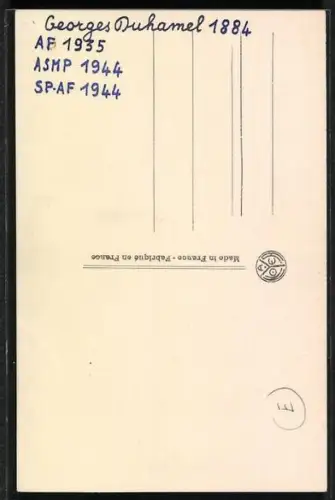 AK George Duhamel, Ecrivain, Portrait