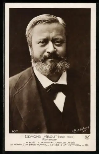 AK Portrait Edmond About 1828-1885, Romancier