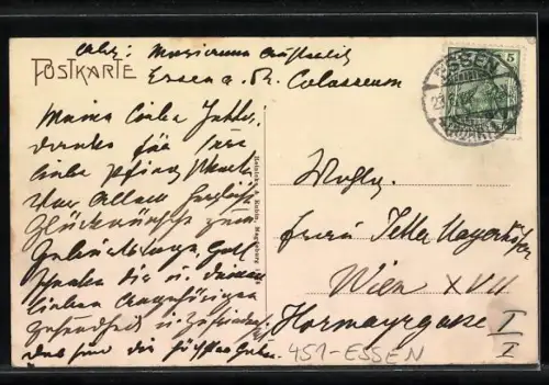 AK Essen / Ruhr, Totalansicht der Innenstadt mit Kirchen