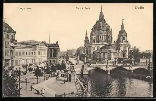 AK Berlin, Burgstrasse mit Cafe Achteck, Neuer Dom