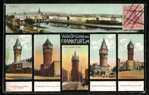 AK Frankfurt, Friedberger, Bockenheimer, Mainzer und Sachsenhauser Warte