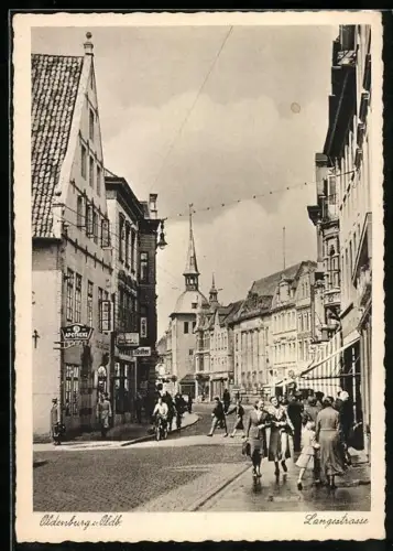 AK Oldenburg i. Oldb., Langestrasse mit Apotheke