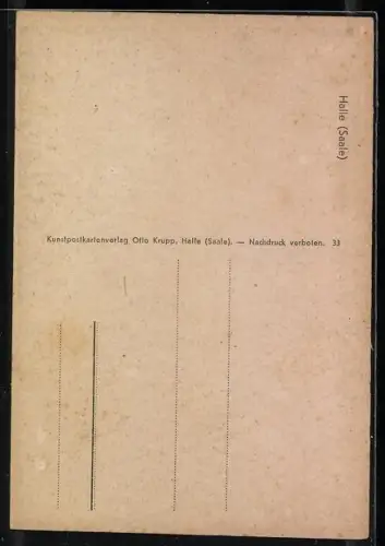 AK Halle /Saale, Brücke im Park