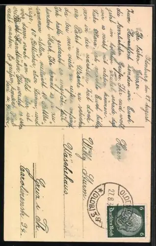 AK Oldenburg i. Old., Langestrasse mit Lambertikirche, Haus Degode