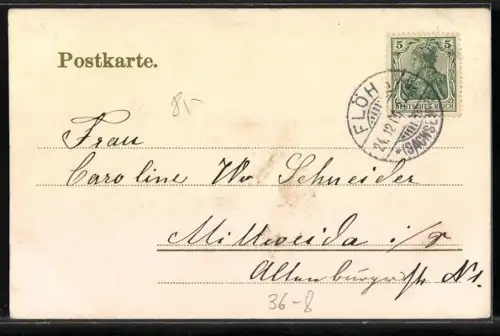 Lithographie Könige in Jesus Stall, Sinnspruch Die Heiden werden in deinem Lichte Wandeln, Jes. 60,3