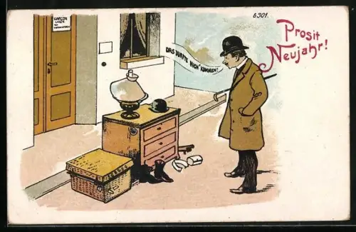 AK Junggeselle sieht sich mit Verlust des Zimmers konfrontiert, Neujahrsgruss