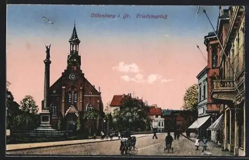 AK Oldenburg / Gr., Strasse am Friedensplatz