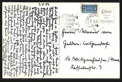 AK Oldenburg / Gr., Staatsbauschule mit Strassenpartie