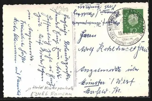 AK Ramsau / Obb, Hotel Hinterponholz