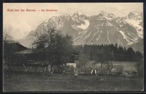 AK Ramsau / Obb, Ortspartie mit Burglehner