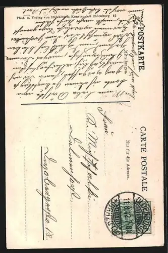 AK Oldenburg / Gr., Langestrasse mit Kirche