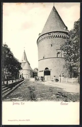 AK Goslar, Breites Tor, Turm und Kirche