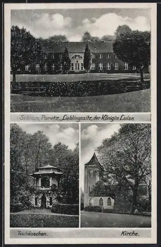 AK Paretz, Schloss, Teehaus, Kirche