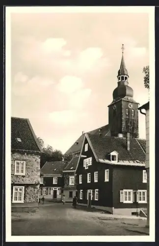 AK Lüttringhausen / Remscheid, Remscheiderstrasse mit Kirche