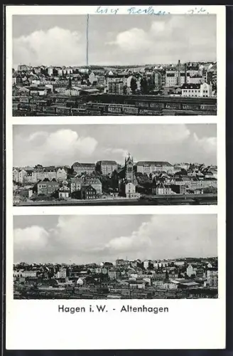 AK Hagen-Altenhagen, Panoramaansichten, Bahngelände