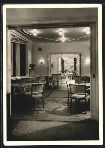 AK Laasphe, Karl Weiss-Erholungsheim der Buderus-Eisenwerke Wetzlar, Blick in die Aufenthaltsräume