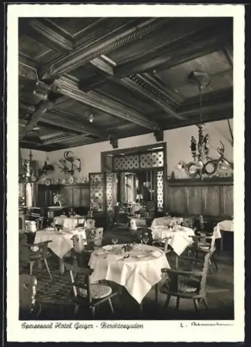 AK Berchtesgaden, Speisesaal Hotel Geiger