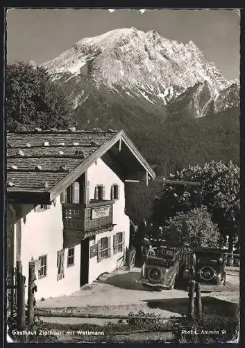 AK Berchtesgaden, Gasthaus Zipfhäusl, Watzmann