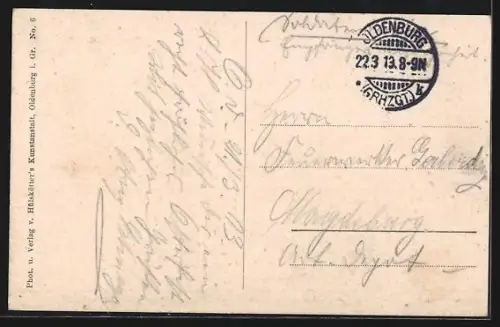 AK Oldenburg i. Gr., Strasse Theaterwall, Grossherzogliches Theater