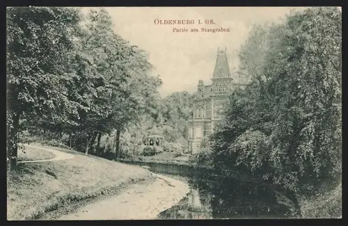 AK Oldenburg i. Gr., Partie an der Staugrabenstrasse