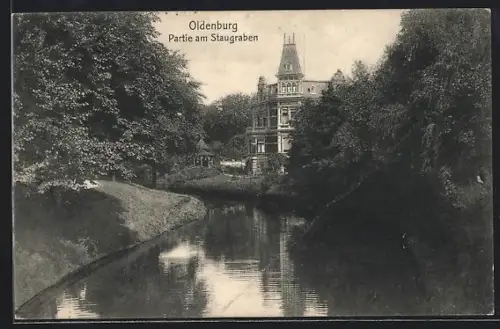 AK Oldenburg / Gr., Partie am Staugraben, Staugrabenstrasse