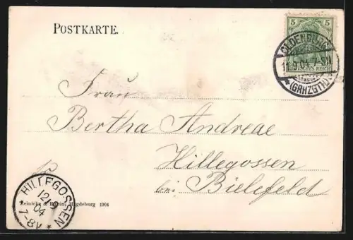 AK Oldenburg, Hunte mit Staugrabenstrasse und Staulinie