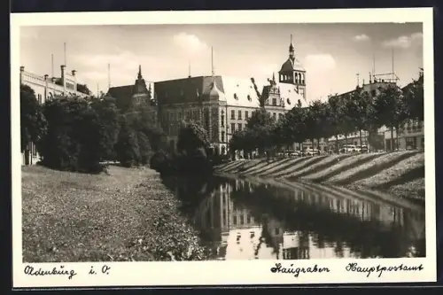 AK Oldenburg i. O., Staugrabenstrasse mit Hauptpostamt