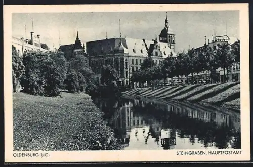 AK Oldenburg i. O., Staugrabenstrasse am Hauptpostamt