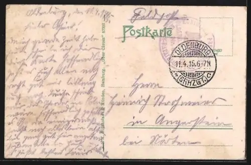 AK Oldenburg i. Gr., Staugrabenstrasse mit Partie am Staugraben